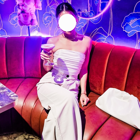 White Strapless Ruched Top - Picture 6 of 6